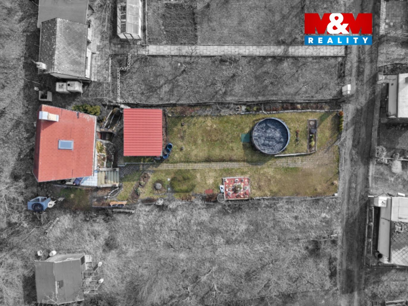 Prodej zahrady s chatou, 416 m², Údlice