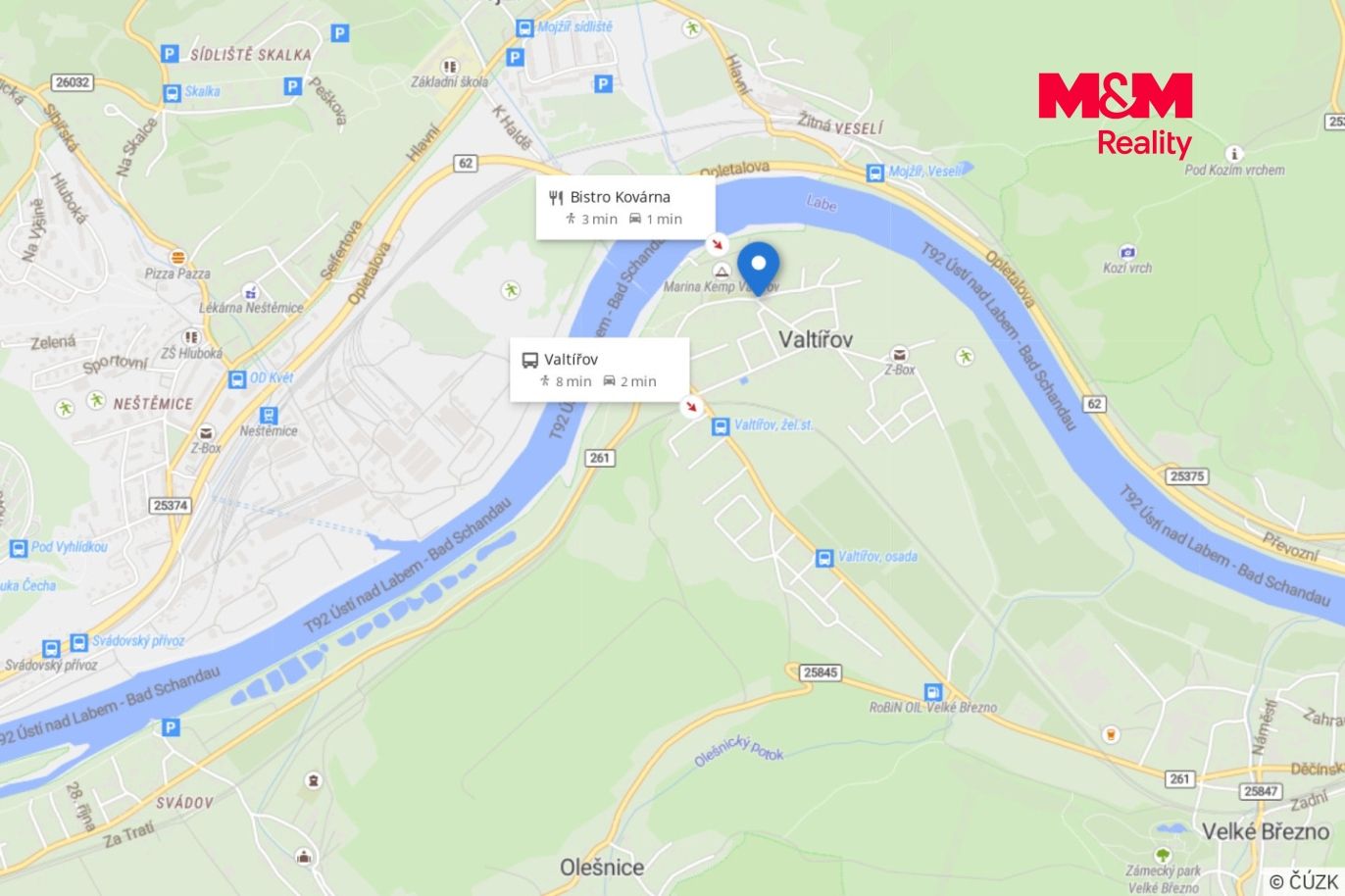 Mapa okolí.