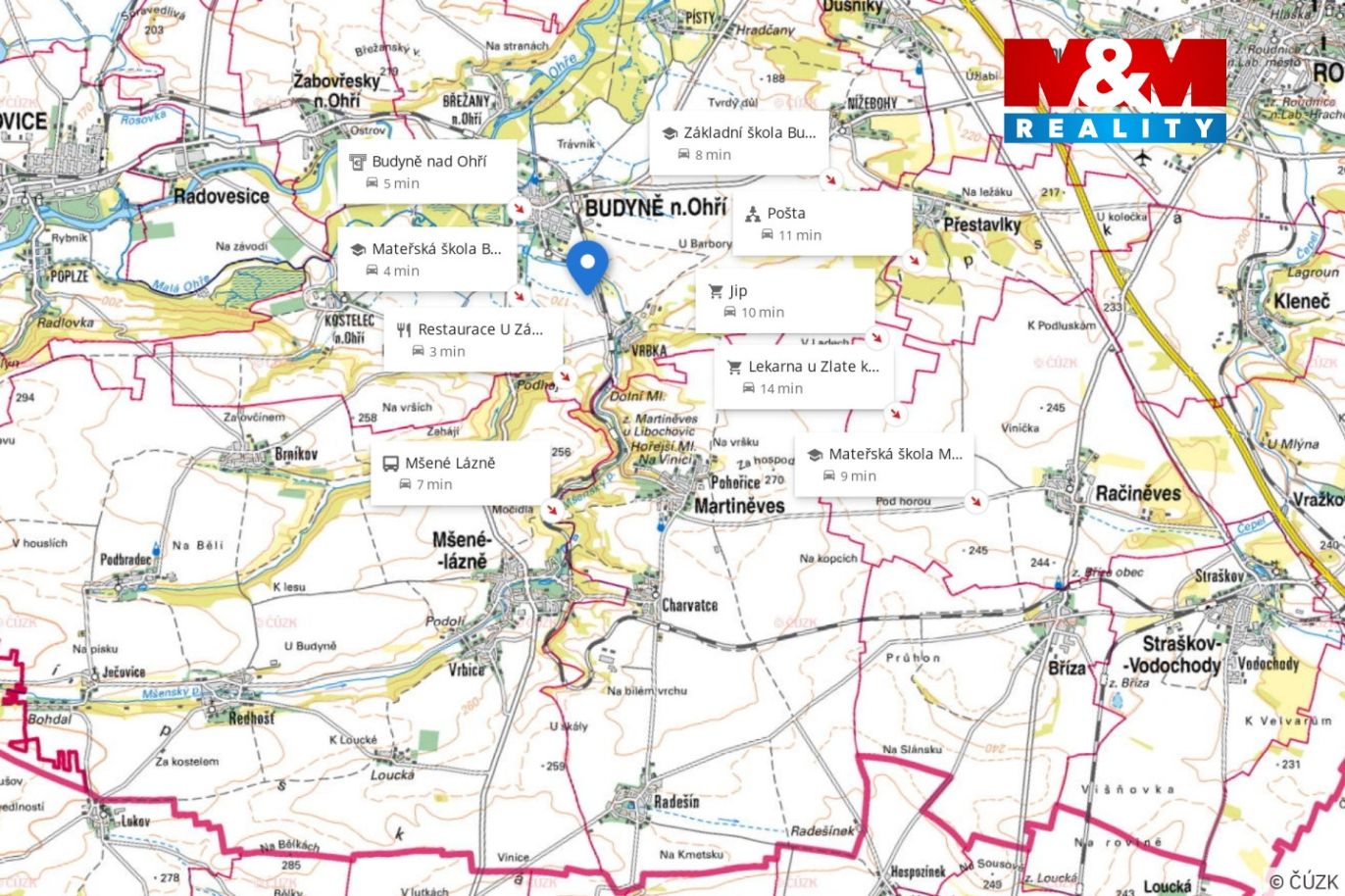 Mapa okolí.