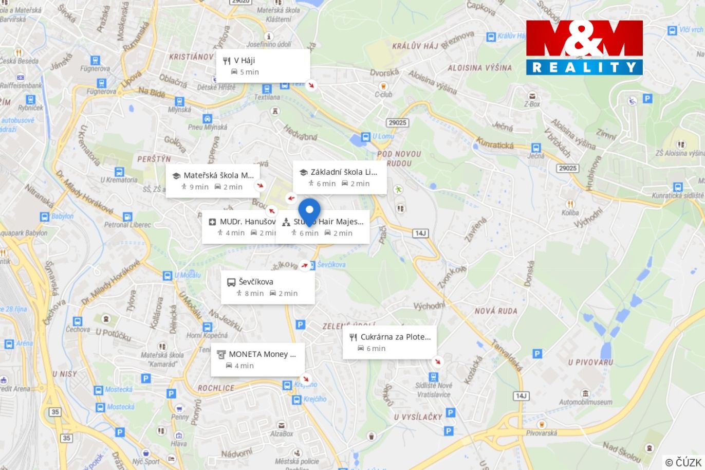 Mapa okolí