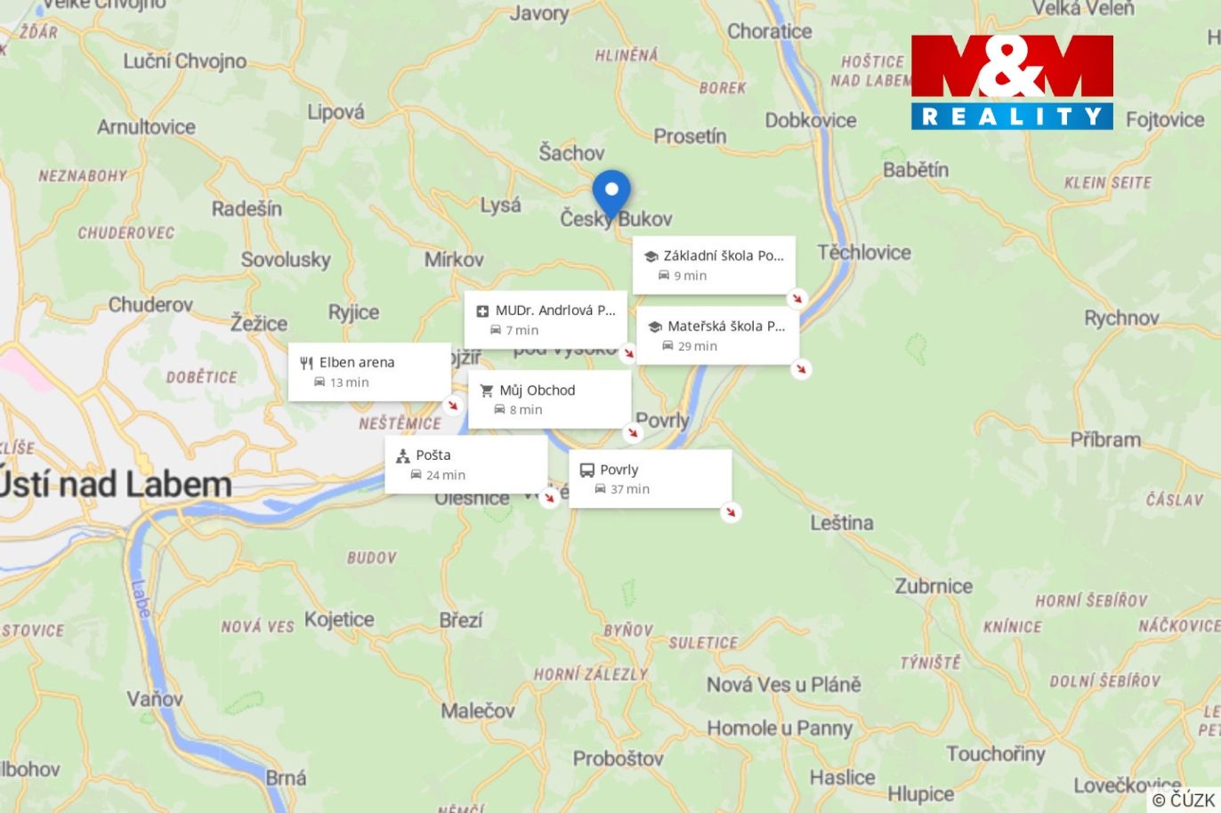 Mapa okolí.
