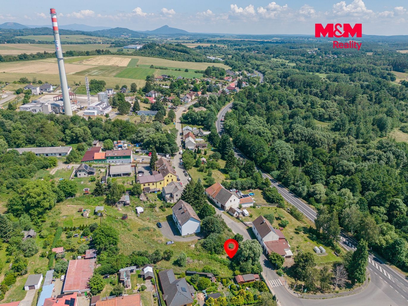 pohled na pozemek
