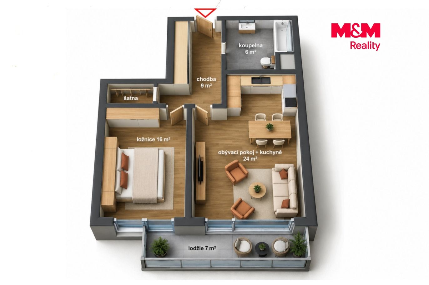 Pronájem bytu 2+kk, 60 m², v Praze, ul. Hornoměcholupská