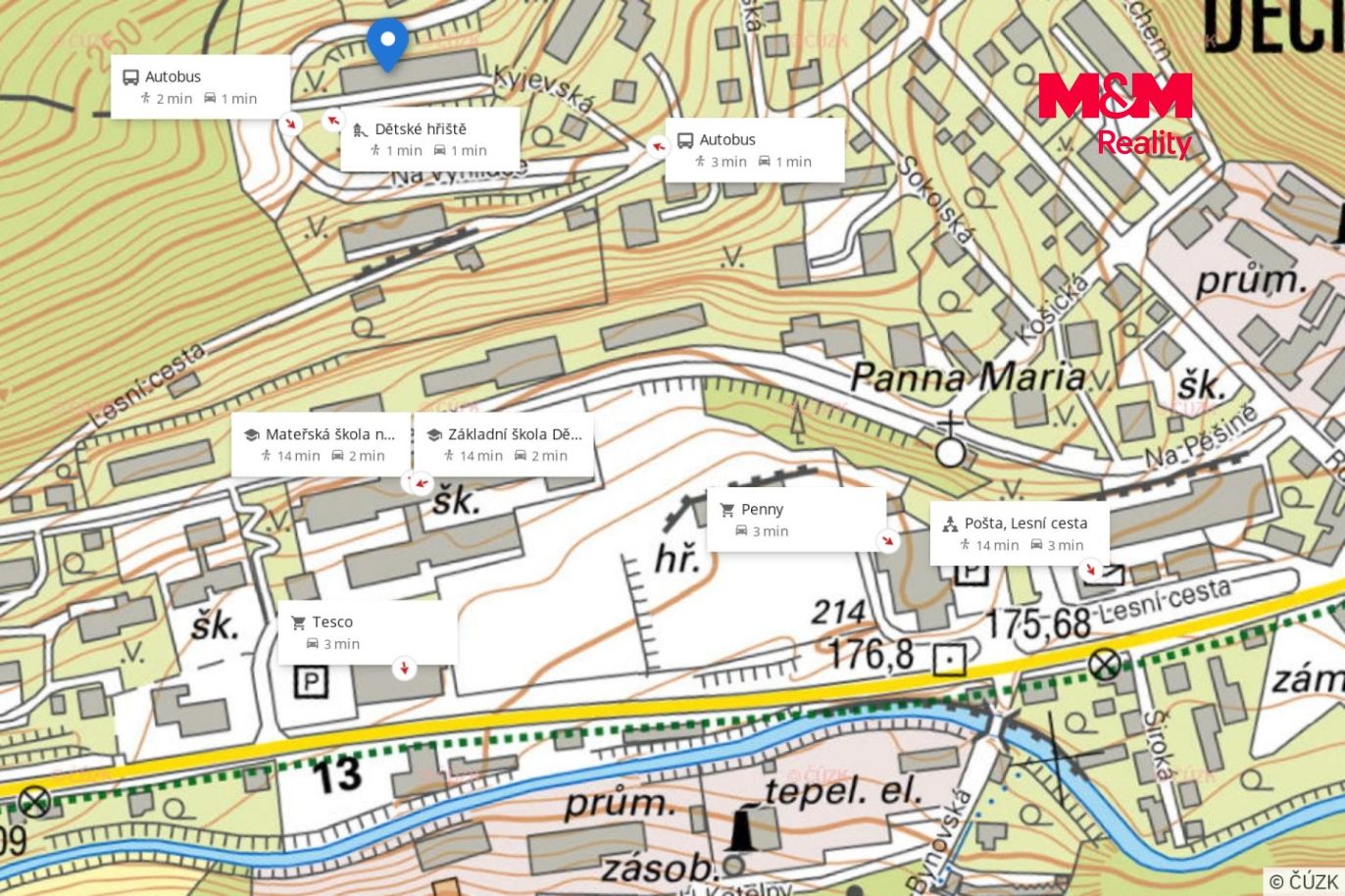 mapa okolí