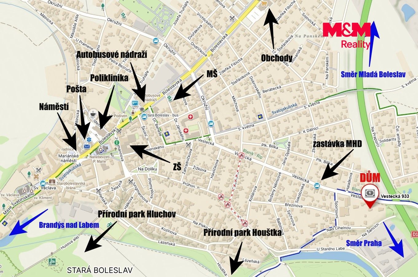 Mapa okolí 