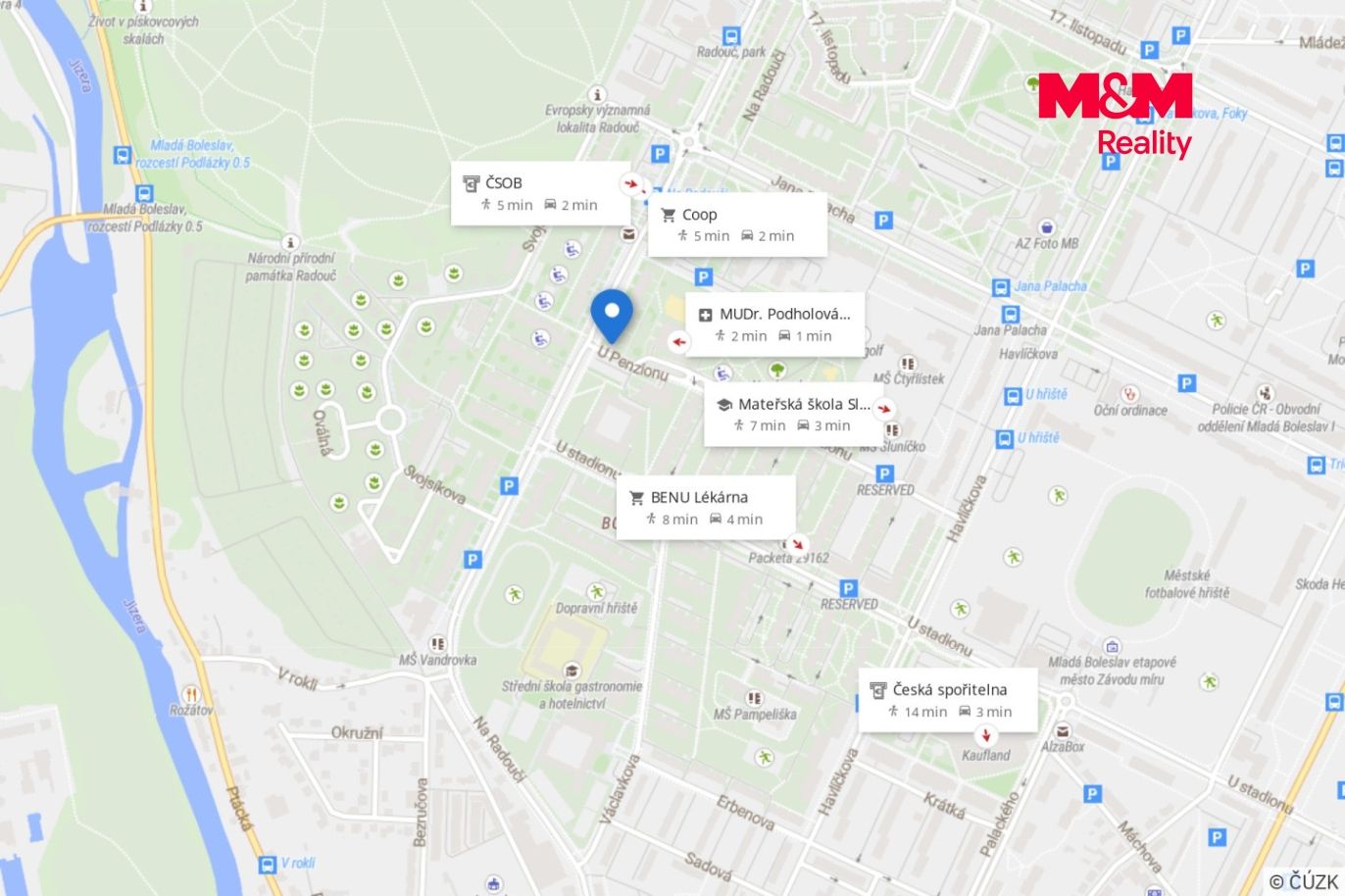 Mapa okolí