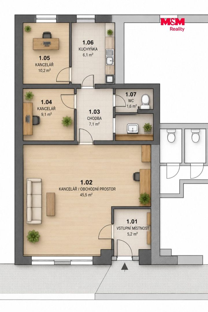 949395 - Pronájem kancelářského prostoru, 90 m², Uhlířské Janovice