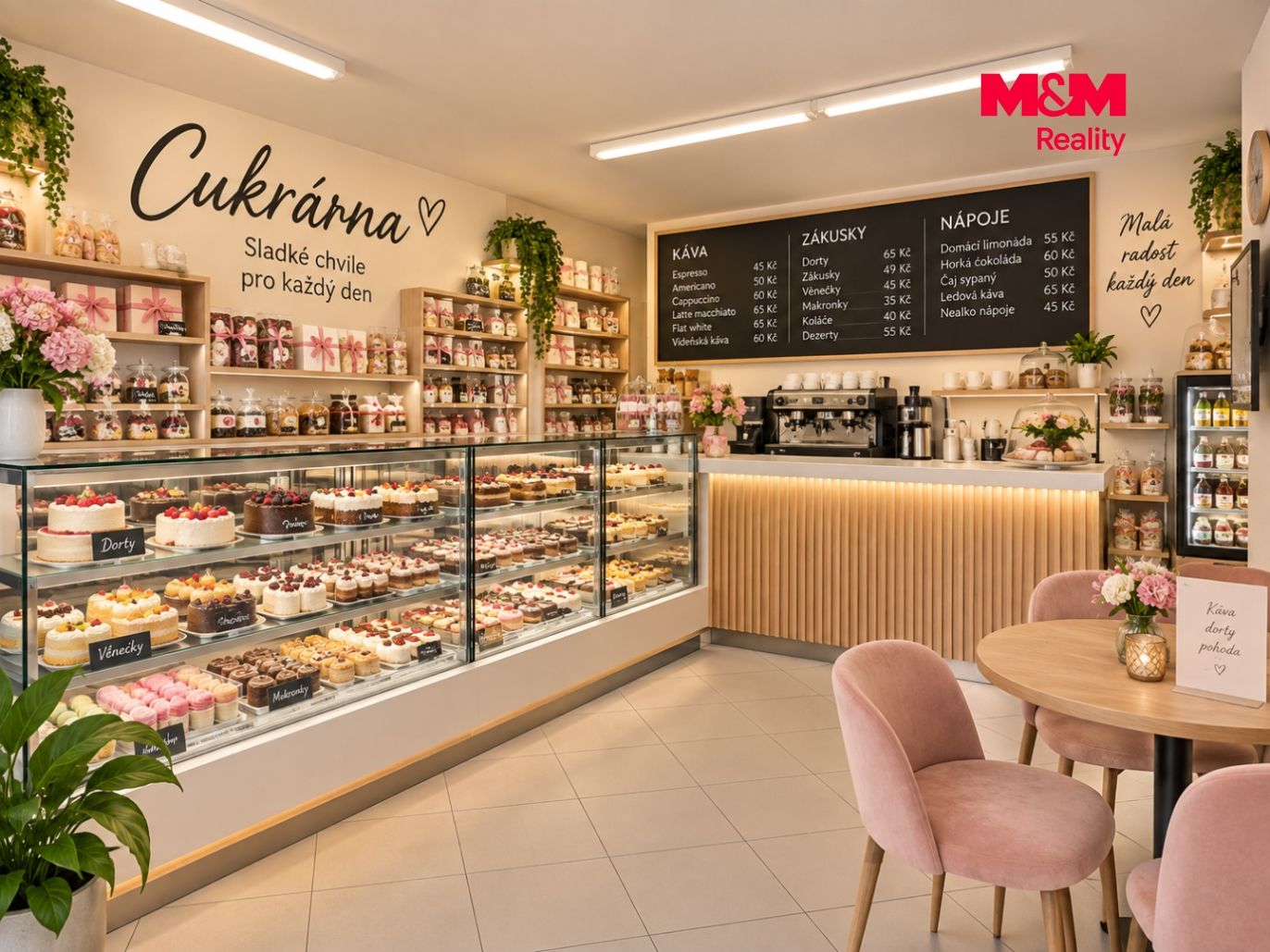 Vizualizace cukrárna AI