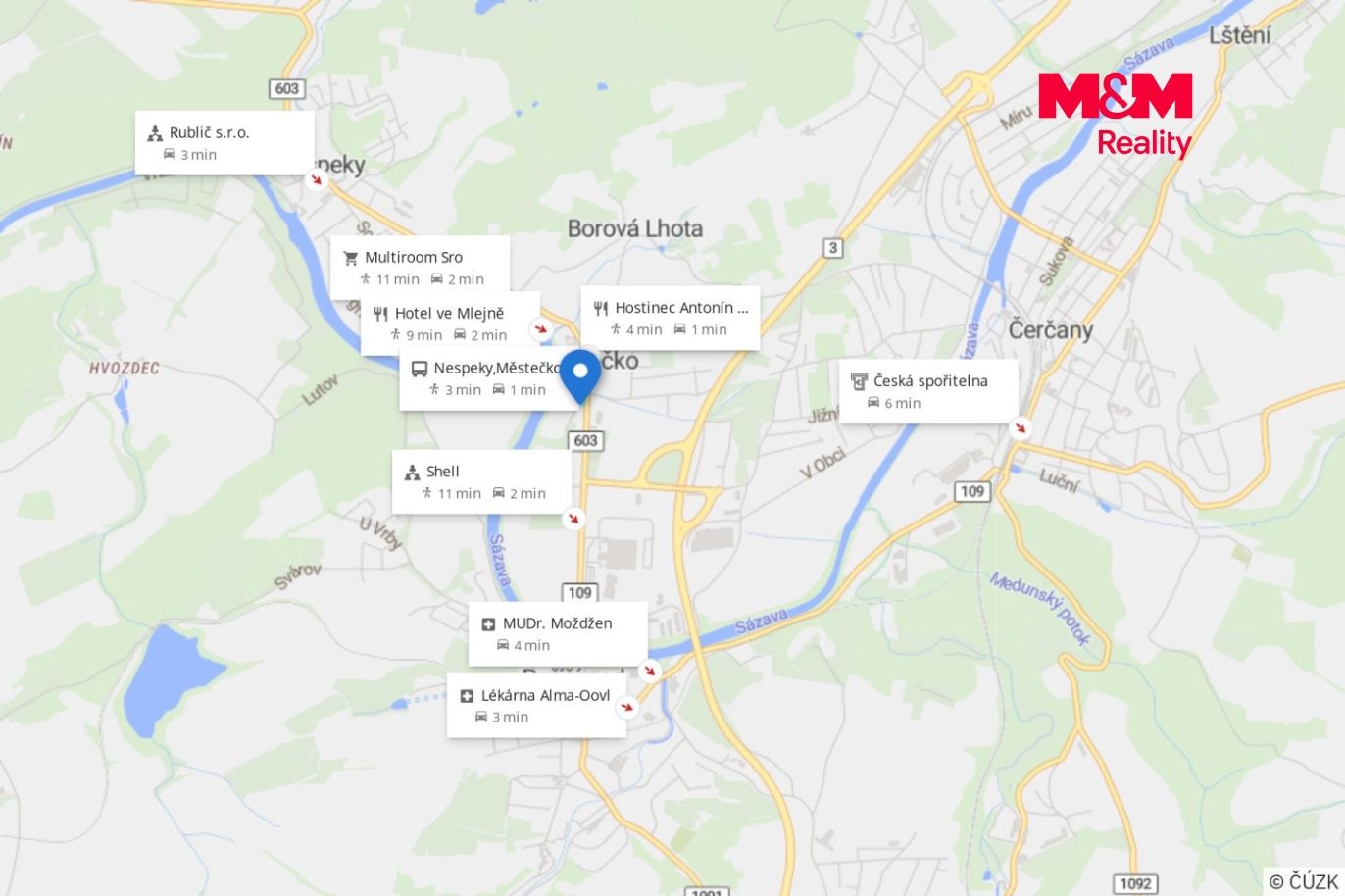 Mapa okolí