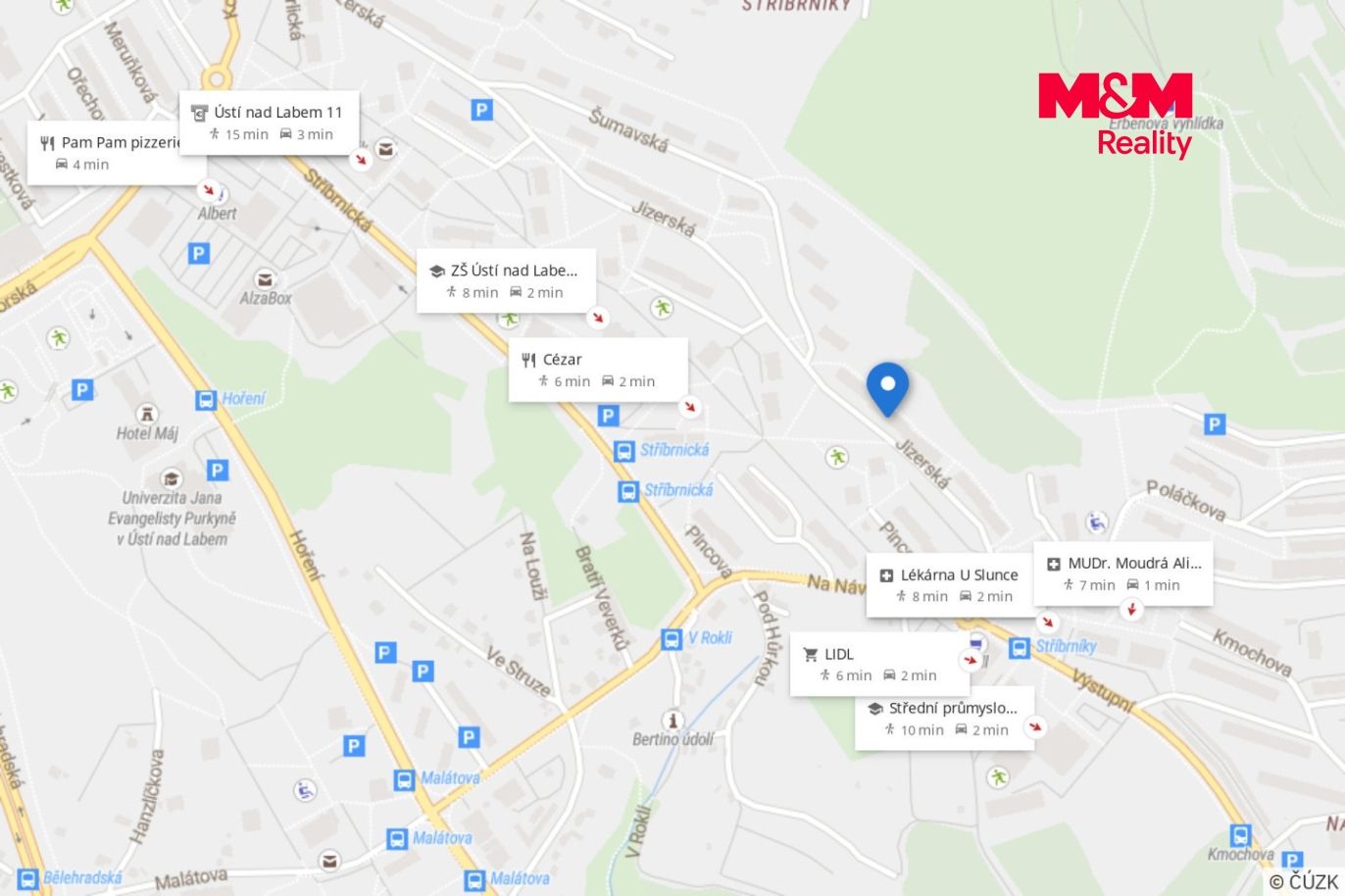mapa okolí