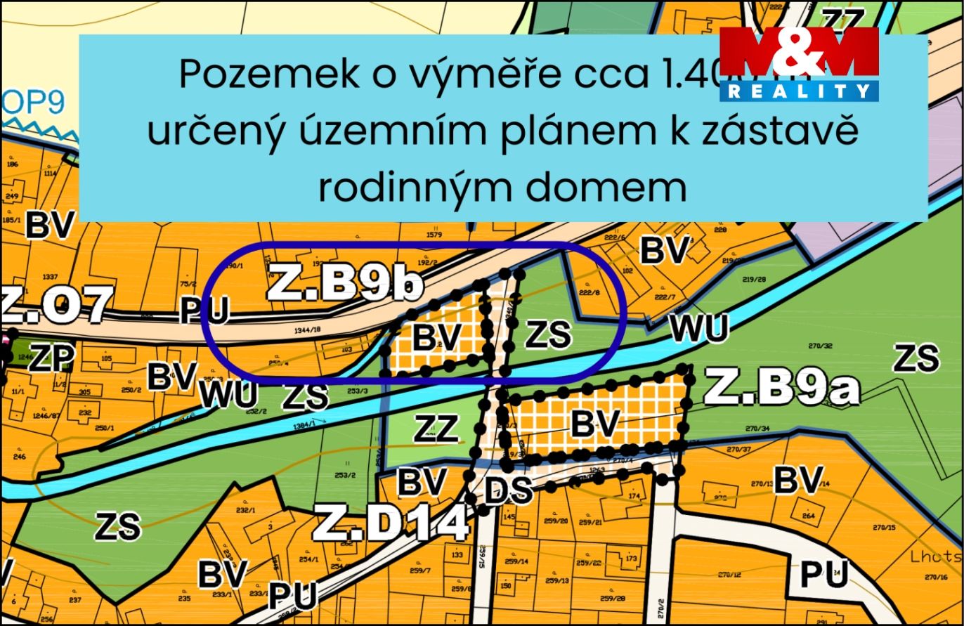 Pozemek o výměře cca 1.400 m2 určený územním plánem k zástavě rodinným domem.png