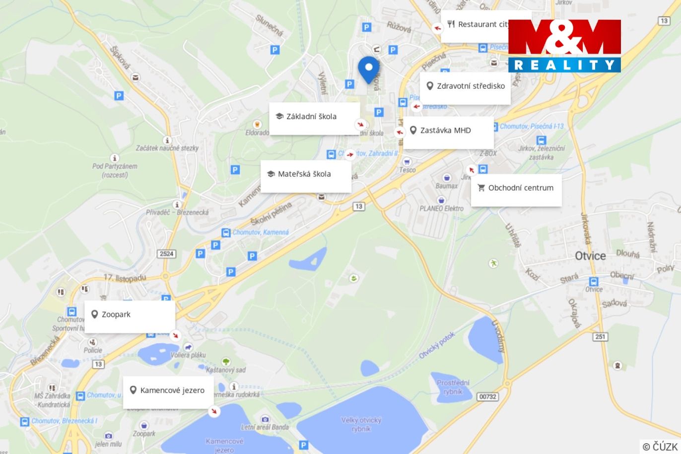 mapa okolí