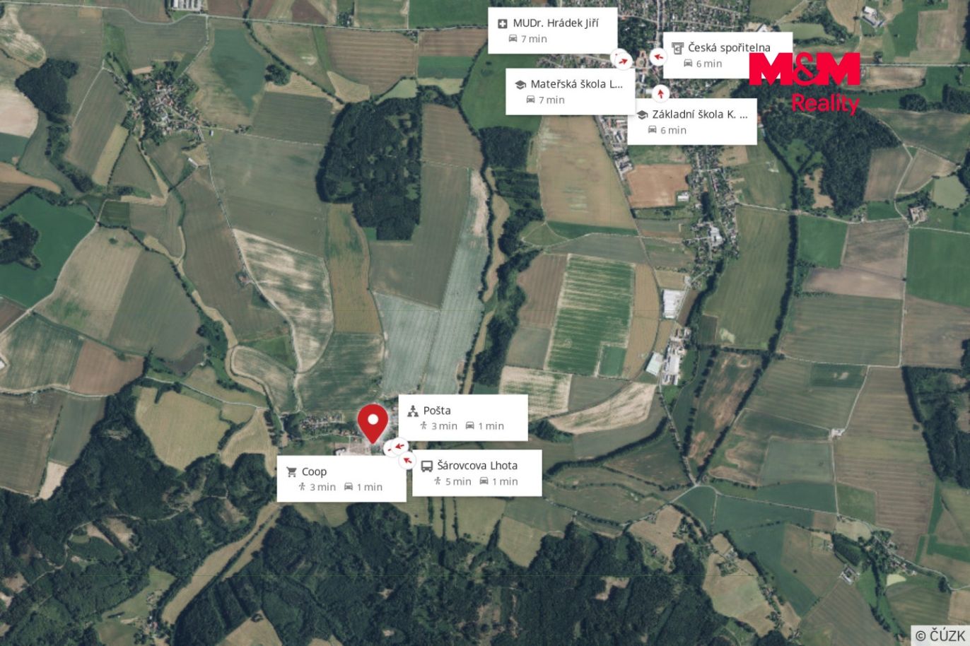 mapa okolí.