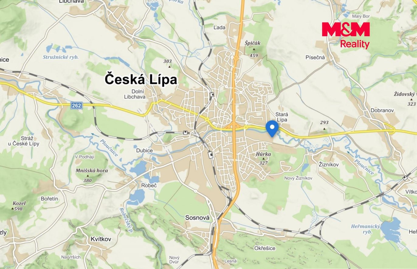 pohled na pozemek