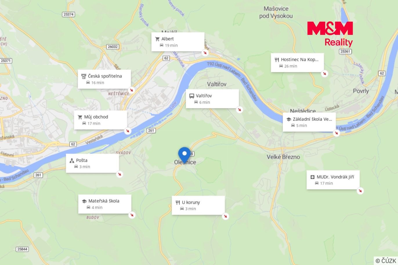 Mapa okolí