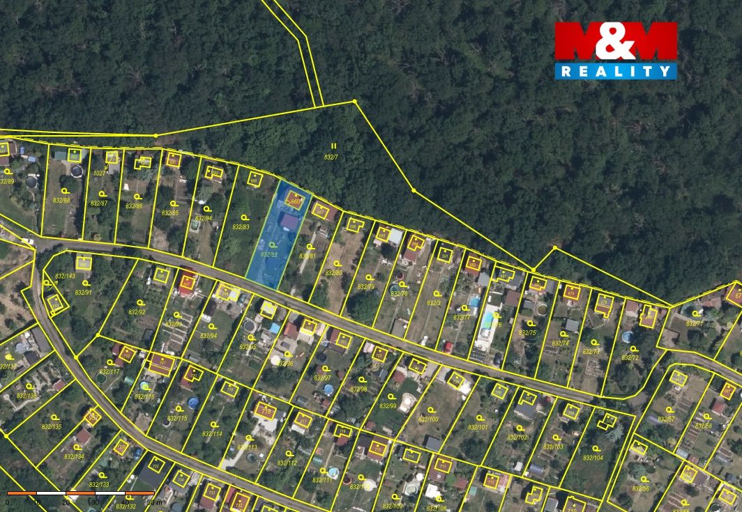 Prodej zahrady s chatou, 416 m², Údlice