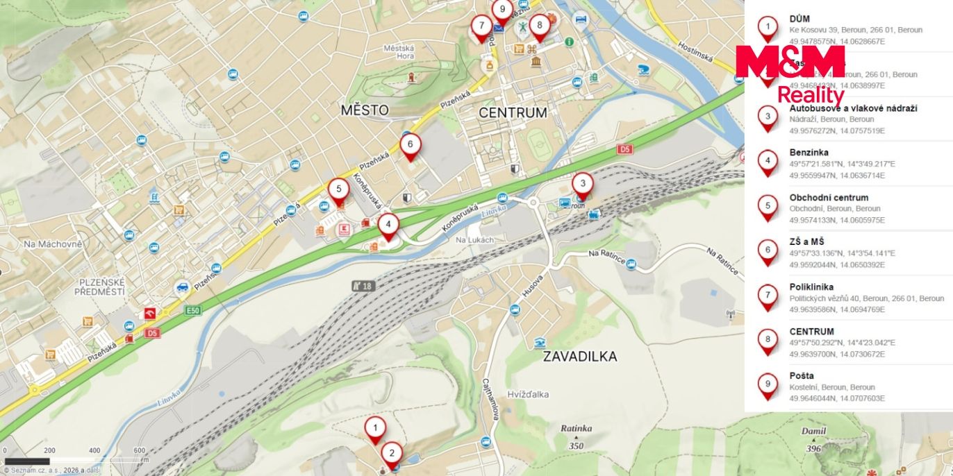 Mapa okolí