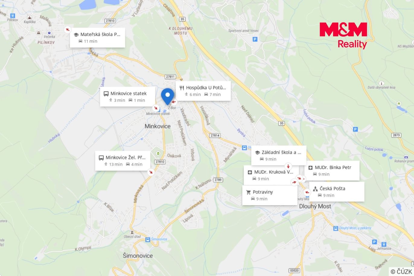 Mapa okolí