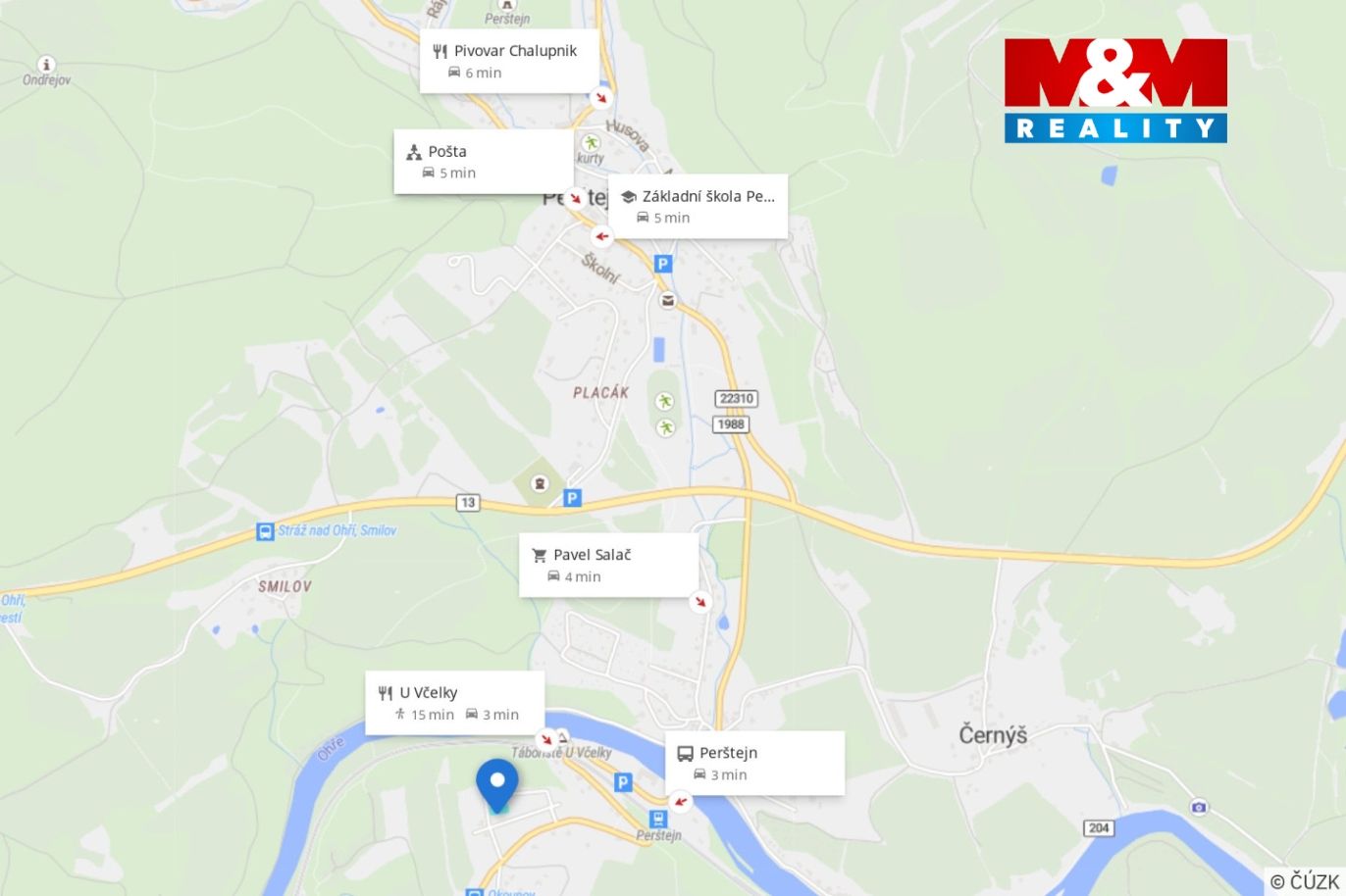 Mapa okolí