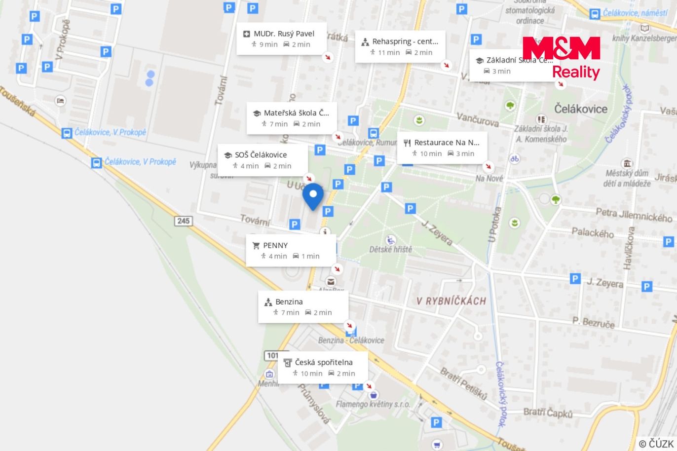 Mapa okolí