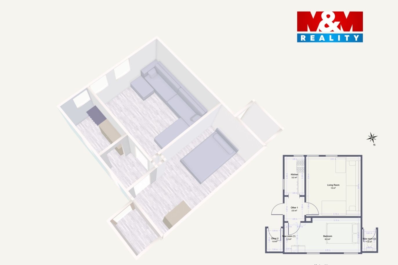 Pronájem chaty, 32 m², Chotilsko