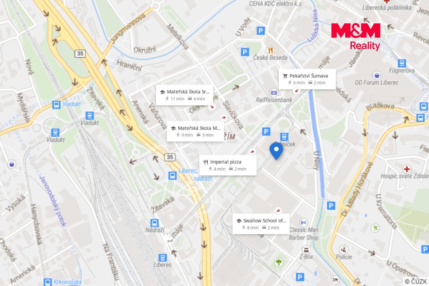mapa okolí