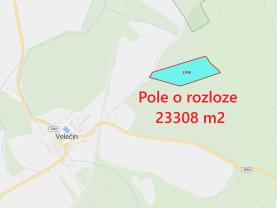 Prodej pole, 23308 m², Velečín