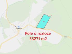 Prodej pole, 33271 m², Velečín