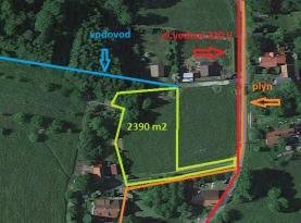 Prodej, stavební pozemek, 2390 m2, Oznice