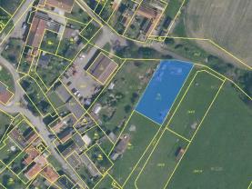 Prodej, stavební parcela, 1180 m2, Radenín