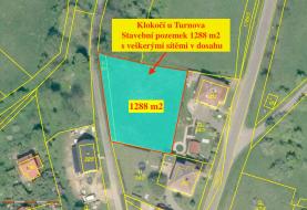 Prodej, stavební pozemek, 1288 m2, Klokočí, Turnov