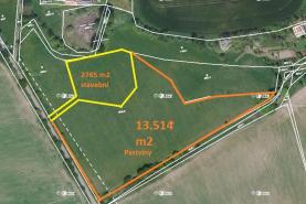Prodej, stavební parcela, 2765 m², Červeny Dvůr okr.Benešov
