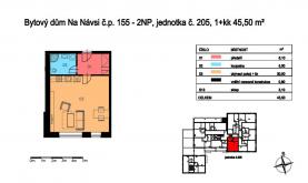 Prodej, 1+kk, 45,50 m2, OV, Svojetice