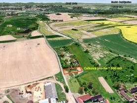 Prodej, pozemek, 1500 m2, Dobev, Velké Nepodřice