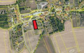 Prodej, stavební pozemek, 1334 m2, Tmaň - Lounín