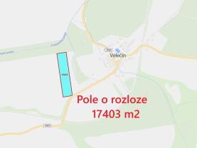 Prodej pole, 17403 m², Velečín