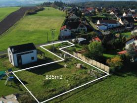 Prodej pozemku k bydlení, 835 m², Malá Hraštice