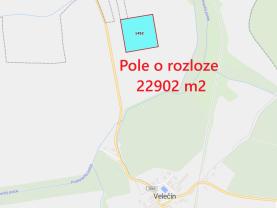 Prodej pole, 22902 m², Velečín