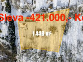 Prodej pozemku 1.448 m² s chalupou 190 m², Křižany