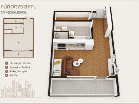 Pronájem bytu 1+kk, 35 m², Hradec Králové, ul. Jana Masaryka