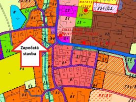 Prodej pozemku k bydlení, 662 m² se započatou stavbou