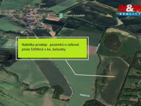 Prodej pole, 5359 m², Seloutky