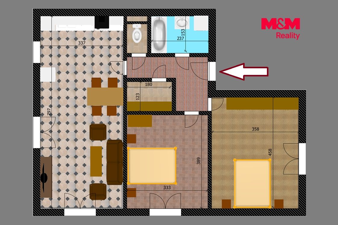 Prodej, Byt 3+kk, 72 m², Bečváry, Bečváry – náhled fotky 3