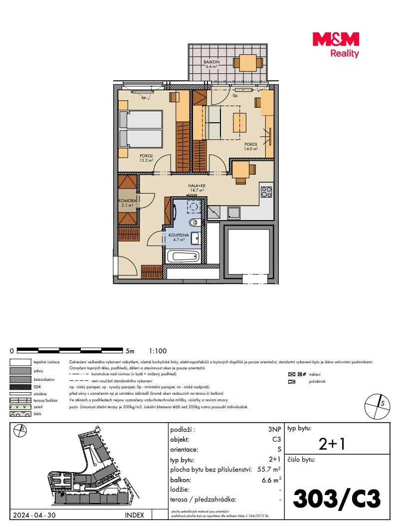 Prodej, Byt 2+1, 56 m², Praha, Svitákova, Praha – náhled fotky 3