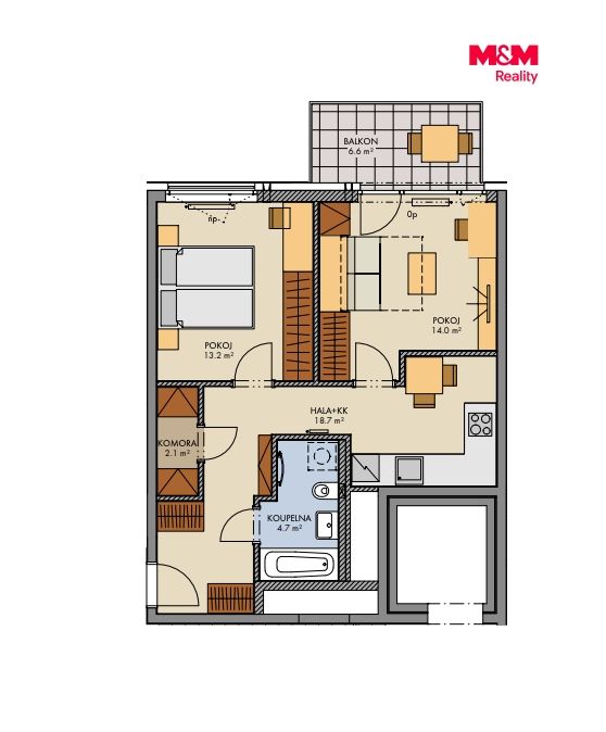 Prodej, Byt 2+1, 56 m², Praha, Svitákova, Praha – náhled fotky 2