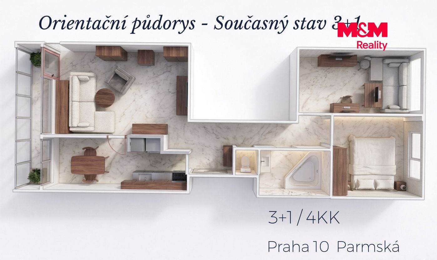 Prodej, Byt 3+1, 72 m², Praha, Parmská, Praha – náhled fotky 12