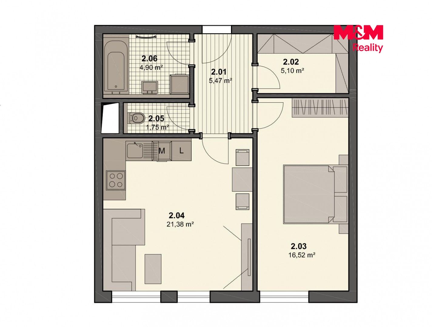 Pronájem, Byt 2+kk, 58 m², Ostrava, Jantarová, Ostrava – náhled fotky 6