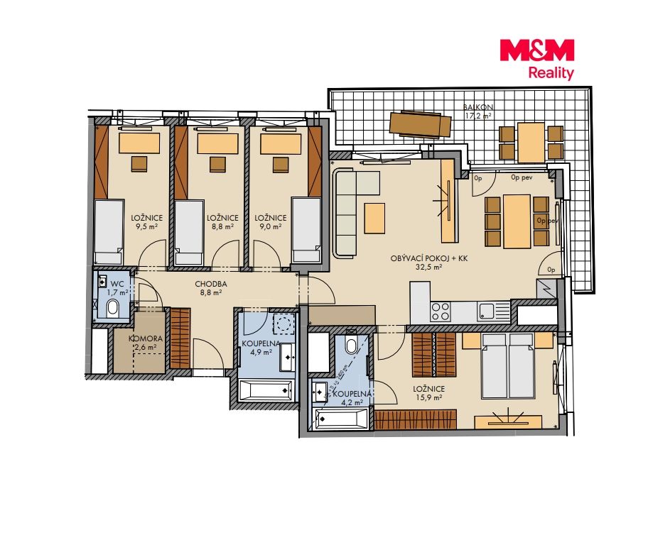 Prodej, Byt 5+kk, 106 m², Praha, Bartůňkova, Praha – náhled fotky 3