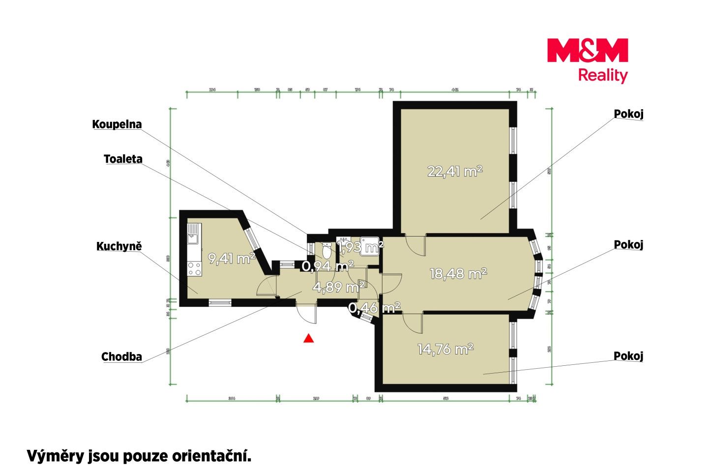 Pronájem, Byt 3+1, 74 m², Plzeň, Sedláčkova, Plzeň – náhled fotky 2