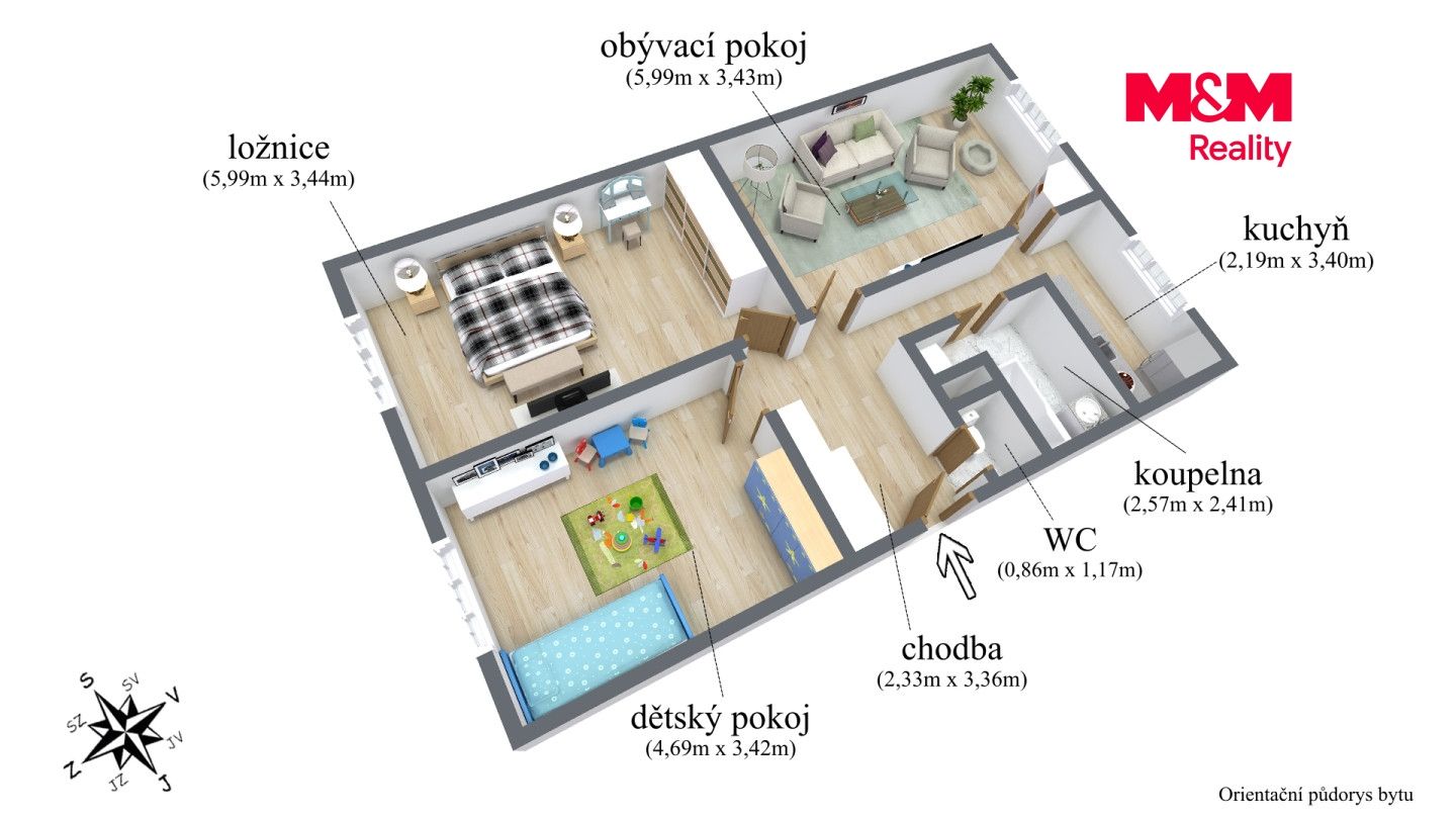 Prodej, Byt 3+1, 80 m², Chomutov, Kamenná, Chomutov – náhled fotky 4